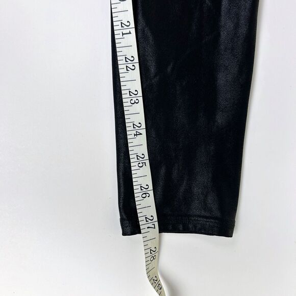 Spanx Shape Liquid Faux Leather Leggings Black Compression Shaping Women's L EUC - Picture 8 of 12